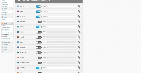 Social media settings